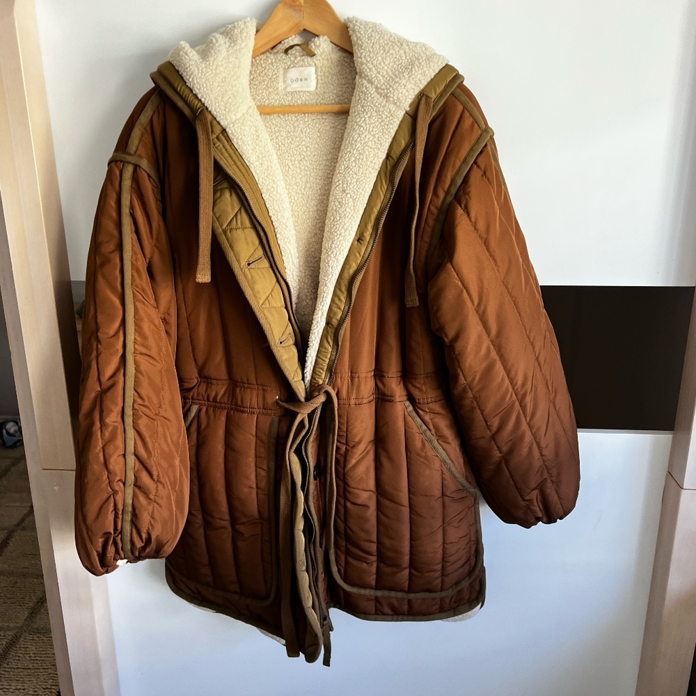 DÔEN Fauna Coat - S/M in Cinnamon Bark. New with removed tags.